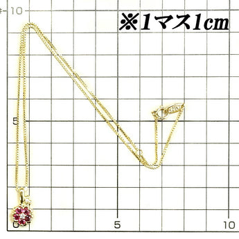 花井幸子 ルビー ネックレス 0.70ct ダイヤモンド K18YG 花 フラワー 植物 ボタニカル 作家 デザイナー | 18金 ダイアモンド デイリーユース 上品 かわいい おしゃれ【中古】【SH112035】