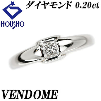 VENDOME AOYAMA Diamond Ring 0.20ct Pt900 Single Stone Deformed Cut Fancy Cut Princess Cut VENDOME AOYAMA | Diamond Platinum Simple Cute Stylish [SH112059]