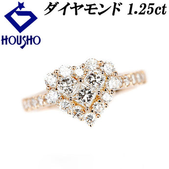 Diamond Ring 1.25ct K18PG Deformed Cut Fancy Cut Princess Cut Heart | 18K Diamond Gorgeous Gorgeous Cute Stylish [Used] [SH112066]