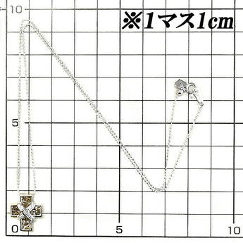 レ・エッセンシャル ブラウンダイヤモンド ネックレス K18WG 変形カット ファンシーカット プリンセスカット ミステリーセッティング クロス 十字架 LES ESSENTIELLESV | 18金【SH112088】