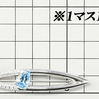 MIKIMOTO Aquamarine Brooch 2.27ct Diamond K18WG Aquamarine Drop Droplet Tear MIKIMOTO | 18K Diamond Elegant Cute Stylish [Used] [SH112104]