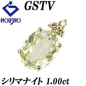 GSTV Sillimanite Pendant Top 1.00ct Diamond K18YG Brand | 18K Diamond Daily Use Simple Cute Stylish [Used] [SH112109]