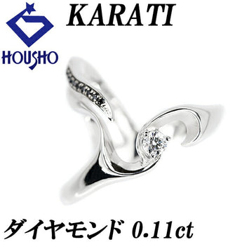 カラッチ ダイヤモンド リング 0.11ct ブラックサファイア K18WG メンズ ユニセックス 人差し指 ブランド KARATI | 18金 ブラックサファイヤ  ダイアモンド 個性的 おしゃれ【中古】【SH113631】