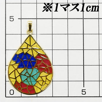 MIKIMOTO Enamel Pendant Top K18YG Cloisonne Stained Glass Style Drop Droplet Tear Brand MIKIMOTO | 18K Gold Daily Use Elegant Cute Stylish [Used] [SH113650]