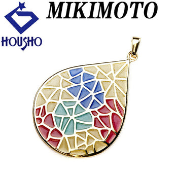 MIKIMOTO Enamel Pendant Top K18YG Cloisonne Stained Glass Style Drop Droplet Tear Brand MIKIMOTO | 18K Gold Daily Use Elegant Cute Stylish [Used] [SH113651]