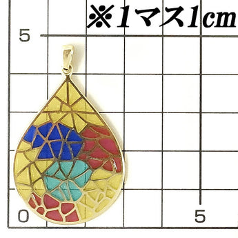 MIKIMOTO Enamel Pendant Top K18YG Cloisonne Stained Glass Style Drop Droplet Tear Brand MIKIMOTO | 18K Gold Daily Use Elegant Cute Stylish [Used] [SH113651]