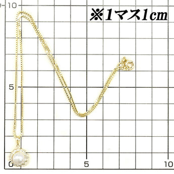 Akoya pearl necklace 7.1mm diamond K18YG | 18K Akoya pearl white pearl Japanese pearl diamond daily use elegant cute stylish [Used] [SH113656]