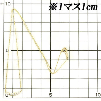 4℃ ダイヤモンド ネックレス K18YG カーブ ブランド ヨンドシー | 18金 ダイアモンド デイリーユース シンプル かわいい おしゃれ【中古】【SH113658】