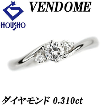 VENDOME AOYAMA Diamond Ring 0.310ct Pt1000 6-prong Wave Brand VENDOME AOYAMA | Diamond Platinum Elegant Cute Stylish [Used] [SH113899]
