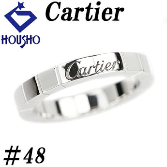 Cartier Lanier Ring K18WG #48 Base metal only No stones Logo Brand Cartier | 18K Daily use Simple Elegant Cute Stylish [Used] [SH113904]