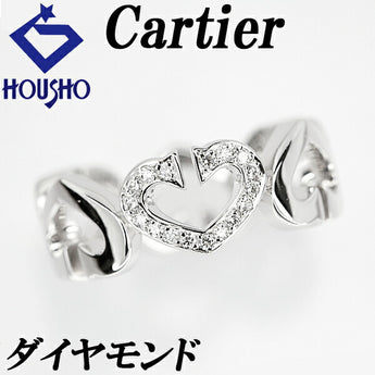 Cartier Diamond C Heart Ring #47 K18WG Brand Cartier | 18K Diamond Daily Use Elegant Cute Stylish [Used] [SH114826]