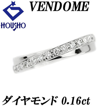 VENDOME AOYAMA Diamond Ring 0.16ct Pt950 Double Layered Cross Brand VENDOME AOYAMA | Diamond Platinum Daily Use Elegant Cute Stylish [Used] [SH114829]