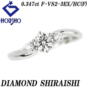 Diamond Shiraishi Diamond Ring 0.347ct Pt900 Wave Graded Certificate Brand DIAMOND SHIRAISHI | Diamond Platinum Elegant Simple Cute Stylish [Used] [SH114833]