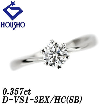 Diamond solitaire ring 0.357ct Pt950 solitaire single stone 6 prongs graded appraisal certificate | Diamond platinum daily use simple cute stylish [used] [SH114858]