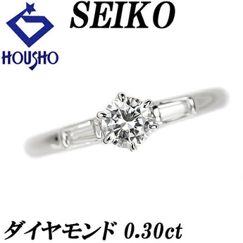 セイコー ダイヤモンド リング 0.30ct Pt900 6本爪 変形カット ファンシーカット テーパーカット ブランド SEIKO | ダイアモンド プラチナ 上品 シンプル かわいい おしゃれ【中古】【SH114859】