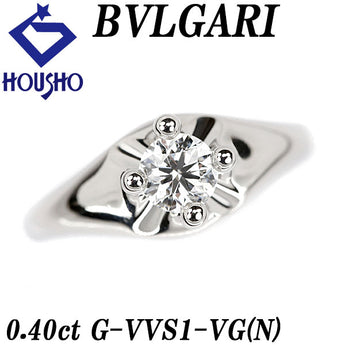Bvlgari Diamond Corona Ring 0.40ct Pt950 Solitaire Single Stone 4 Prongs Graded GIA Certificate Brand BVLGARI | Diamond Luxurious Elegant Cute Stylish [Used] [SH114864]