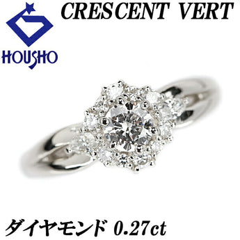 CRESCENT VERT Diamond Ring 0.27ct Pt900 Deformed Cut Fancy Cut Marquise Cut Brand CRESCENT VERT | Diamond Platinum Elegant Luxurious Cute Stylish [Used] [SH114865]
