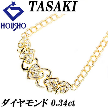 TASAKI Diamond Necklace 0.34ct K18YG Heart Leaf Leaf Plant Botanical Openwork Brand TASAKI | 18K Diamond Luxurious Gorgeous Cute Stylish [Used] [SH114874]