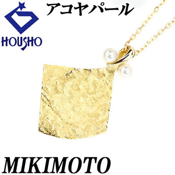 MIKIMOTO Akoya Pearl Necklace 3.3mm K22YG Matte Square Brand MIKIMOTO | 22K Akoya Pearl White Pearl Japanese Pearl Daily Use Simple Cute Stylish [Used] [SH114876]