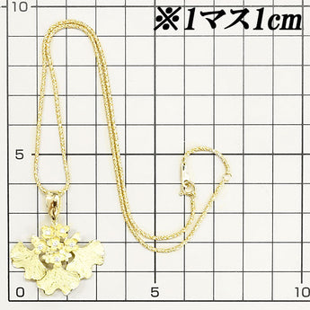 AK Collection Diamond Necklace 0.12ct K18YG Flower Plant Botanical Pear Texture Matte Brand AK Collection | 18K Diamond Elegant Cute Stylish [Used] [SH114877]