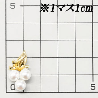 TASAKI Akoya Pearl Pendant Top 6.3mm Diamond K14YG Leaf Leaf Plant Botanical Brand TASAKI | 14K Akoya Pearl White Pearl Japanese Pearl Cute Stylish [Used] [SH114880]