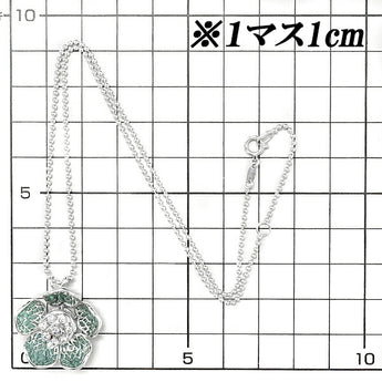 クイーン ダイヤモンド ネックレス 0.28ct エナメル 七宝 K18WG 花 フラワー 植物 ボタニカル ステンドグラス風 Queen | 18金 ダイアモンド ゴージャス 豪華 かわいい おしゃれ【中古】【SH114881】