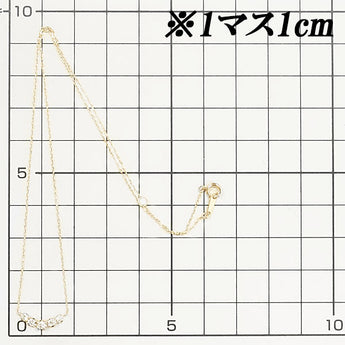 Diamond necklace 0.20ct K18PG curved | 18K gold diamond daily use simple cute stylish [Used] [SH114883]