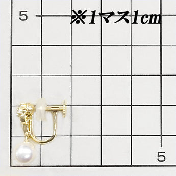 POLA Akoya pearl earrings 7.2mm diamond K18YG brand POLA | 18K Akoya pearl white pearl Japanese pearl diamond elegant cute stylish [Used] [SH114891]