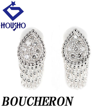 ブシュロン セルパンボエム ダイヤモンド イヤリング K18WG パヴェ ドロップ 雫 しずく 涙 ブランド BOUCHERON | 18金 ダイアモンド 豪華 ゴージャス かわいい おしゃれ【中古】【SH114893】