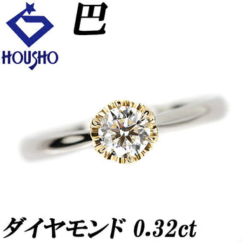 Tomoe Diamond Solitaire Bud Ring 0.32ct Pt950 K18YG Solitaire 6-prong Brand TOMOE | 18K Diamond Daily Use Simple Cute Stylish Casual [Used] [SH114902]