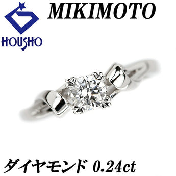 MIKIMOTO Diamond Solitaire Ring 0.24ct Pt900 Solitaire Single Stone 4 Prongs Brand MIKIMOTO | Diamond Platinum Elegant Simple Cute Stylish [Used] [SH114905]