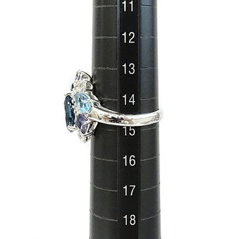 Topaz Ring Diamond Iolite K18WG Multi-Color Stone | 18K Diamond Luxurious Gorgeous Cute Stylish [Used] [SH114912]