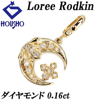 Loree Rodkin Diamond Pendant Top 0.16ct K18YG Moon Star Cross Brand Loree Rodkin | 18K Gold Diamond Gorgeous Cute Stylish [Used] [SH114929]
