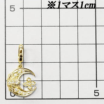 Loree Rodkin Diamond Pendant Top 0.16ct K18YG Moon Star Cross Brand Loree Rodkin | 18K Gold Diamond Gorgeous Cute Stylish [Used] [SH114929]