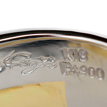木内賢治 ダイヤモンド リング 0.64ct K18YG Pt900 梨地 マット ツヤ消し コンビ 作家 デザイナー | 18金 ダイアモンド 豪華 ゴージャス おしゃれ【中古】【SH115408】