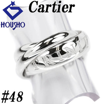 Cartier Trinity ORAMOURET Ring K18WG #48 3-row, base metal only, no stones, logo, brand Cartier | 18K gold, daily use, elegant, cute, stylish [Used] [SH115412]