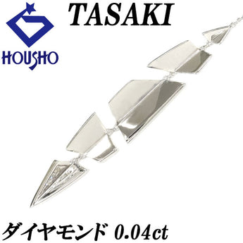 TASAKI Diamond Long Necklace 0.04ct K18WG Brand TASAKI | 18K Diamond Daily Use Elegant Unique Cute Stylish [Used] [SH115431]