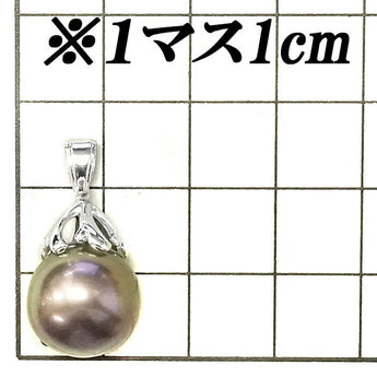 Tasaki Tasaki Pearl Black Pearl Pendant Top 12.8mm K14WG Brand | 14K Black Pearl Black Pearl South Sea Pearl Tahitian Black Pearl Simple Cute Stylish [Used] [SH115449]