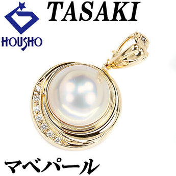 TASAKI Mabe Pearl Pendant Top 15.5mm Diamond K18YG Brand TASAKI | 18K Mabe Pearl White Pearl Semicircular Pearl Semicircular Pearl Diamond Elegant Cute Stylish [Used] [SH115450]