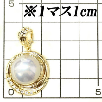 TASAKI Mabe Pearl Pendant Top 15.5mm Diamond K18YG Brand TASAKI | 18K Mabe Pearl White Pearl Semicircular Pearl Semicircular Pearl Diamond Elegant Cute Stylish [Used] [SH115450]