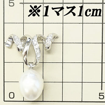 TASAKI Tasaki Pearl White Pearl Pendant Top 12.3mm-15.0mm Diamond Pt900 Brand TASAKI | White Pearl White Pearl South Sea Pearl South Sea Pearl Diamond Elegant Cute Stylish [Used] [SH115452]