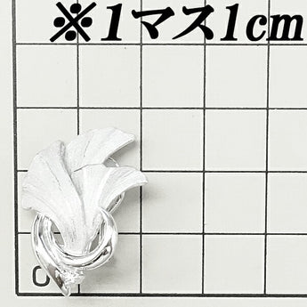 田村俊一 ダイヤモンド イヤリング 0.06ct K18WG 梨地 マット ツヤ消し 花 フラワー 植物 ボタニカル 作家 デザイナー | 18金 ダイアモンド 上品 エレガント かわいい おしゃれ【中古】【SH115456】