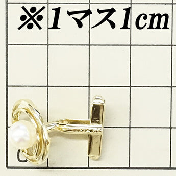 ミキモト アコヤパール カフス 6.6mm K14YG スウィヴル式 ブランド MIKIMOTO | 14金 あこや真珠 白真珠 和珠 上品 エレガント おしゃれ【中古】【SH115459】