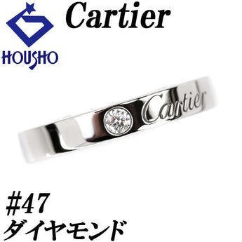Cartier Diamond C Deux Wedding Ring #47 Pt950 Logo Brand Cartier | Diamond Platinum Daily Use Simple Cute Stylish [Used] [SH115646]