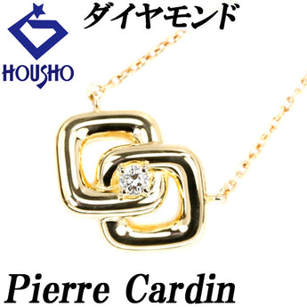 Pierre Cardin Diamond Necklace K18YG Single Stone Brand Pierre Cardin | 18K Gold Diamond Daily Use Simple Cute Stylish [Used] [SH115656]