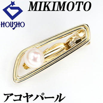 ミキモト アコヤパール タイクリップ タイピン 7.7mm K14YG 一粒パール ブランド MIKIMOTO | 14金 あこや真珠 白真珠 和珠 デイリーユース シンプル 上品 エレガント おしゃれ【中古】【SH115659】