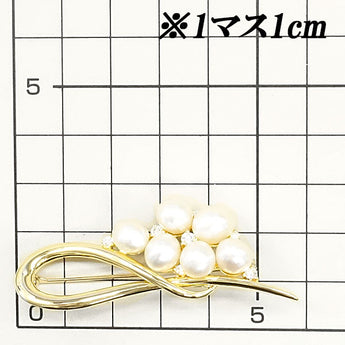 クイーン アコヤパール ブローチ 6.7mm-8.8mm ダイヤモンド K18YG ブランド Queen | 18金 あこや真珠 白真珠 和珠 ダイアモンド 上品 エレガント かわいい おしゃれ【中古】【SH115662】