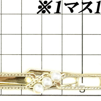 ミキモト アコヤパール タイピン 4.9mm-5.1mm K14YG タイクリップ 透かし ブランド MIKIMOTO | 14金 あこや真珠 白真珠 和珠 上品 エレガント おしゃれ【中古】【SH115680】