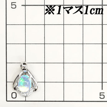 CRESCENT VERT Recrystallized Water Opal Pendant Top 1.34ct Diamond Pt950 CRESCENT VERT | Diamond Platinum Daily Use Simple Cute Stylish [Used] [SH115683]