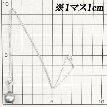 MIKIMOTO Black Pearl Necklace 10.3mm Diamond K14WG Openwork MIKIMOTO | 14K Black Pearl Black Pearl South Sea Pearl Tahitian Black Pearl Diamond Elegant Stylish [Used] [SH115688]